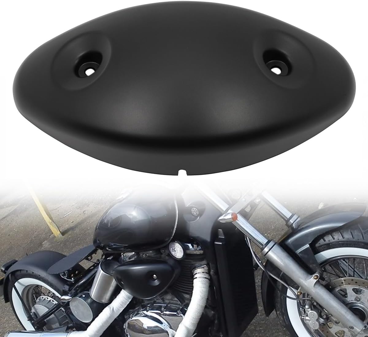 Air Filter Intake Cleaner Cover Replacement for Suzuki Boulevard C50 / Intruder VL800 2001-2008, Matte Black