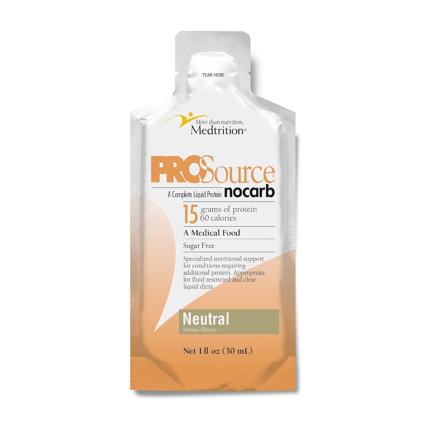 Medtrition suplemento de proteína líquida sem açúcar com colágeno e whey protein isolado, 15 g por 30 mL, 25 sachês