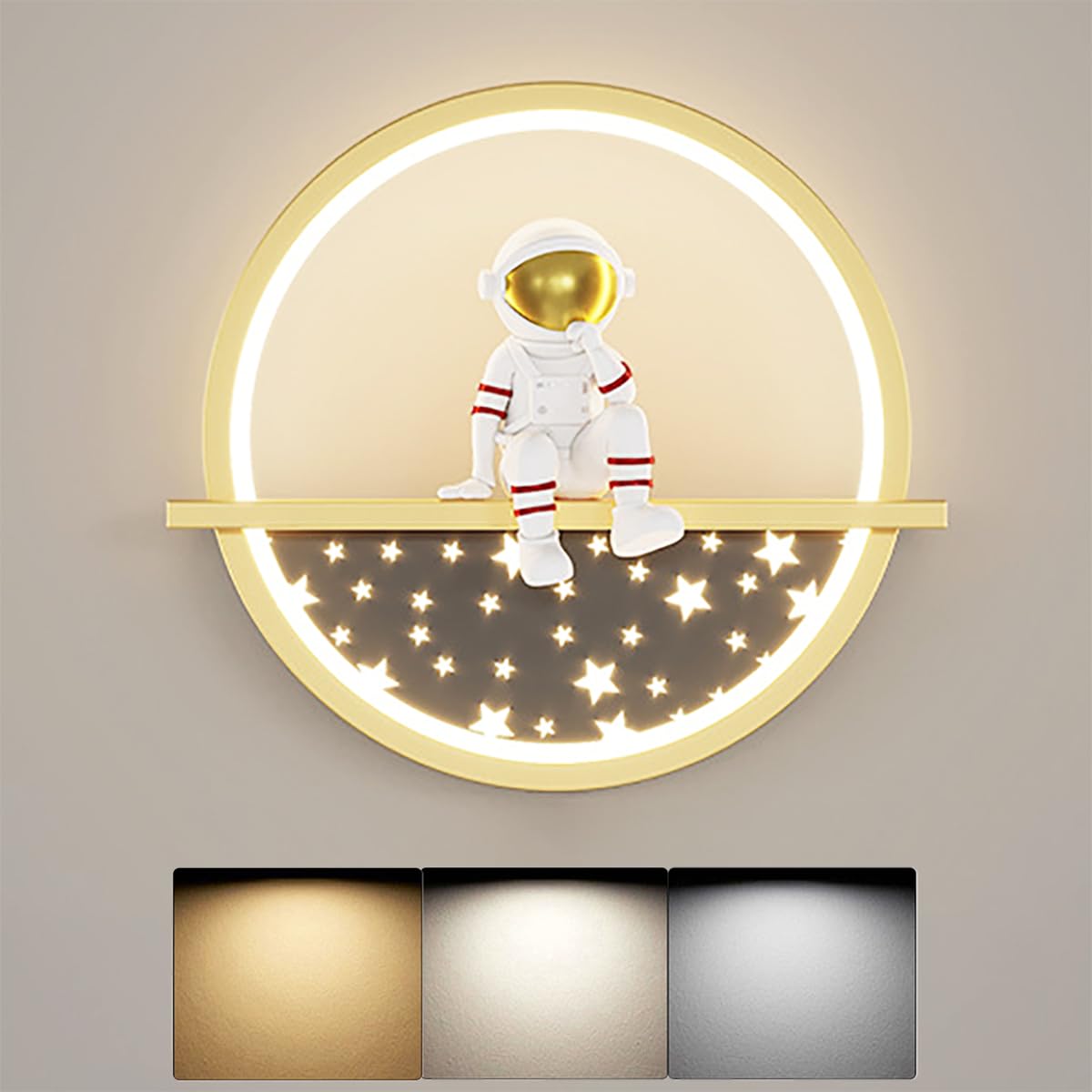 Aplique Pared LED Interior Regulable Moderna Lámpara de Pared para habitación de bebé Luz de Pared Astronauta Espacial plafones de pared para Dormitorio Infantil cabecera Salón Regalos para Niños