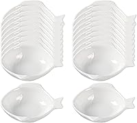 Vista 31 de Plato de cerámica multiusos en forma de corazón para condimentos, platos de sushi para aperitivos (juego de 4)