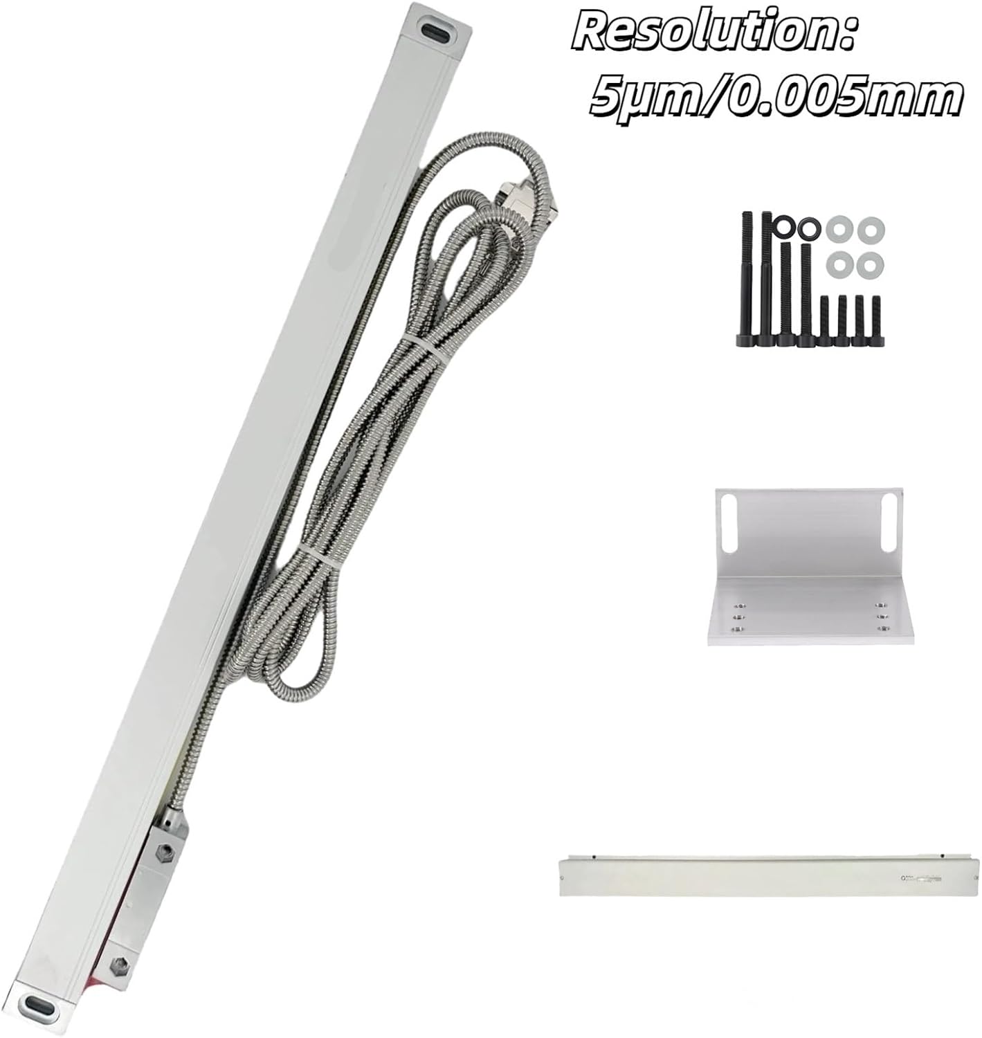 High Precision Milling Lathe Grinder Linear Glass Scale 470mm-820mm TTL 5um 5VDC Grating Ruler Encoder Sensor Displacement(670mm Travel)