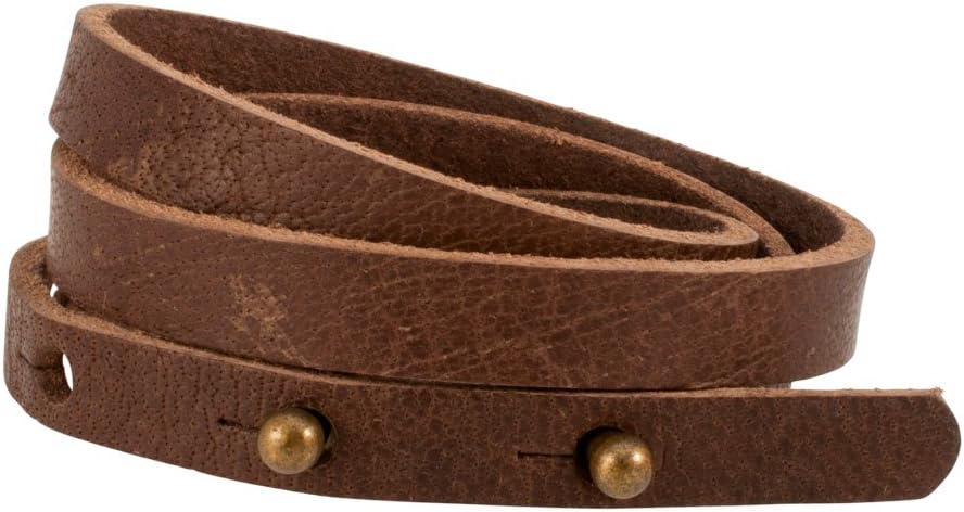 Napoli Leather Dark Brown Slit Closure Triple Wrap Bracelet, 26 inches