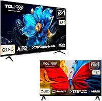 Combo Smart TV TCL 85 QLED 4K P7K WiFi 85P7K e Smart TV TCL 43 Full HD QLED S5K WiFi 43S5K