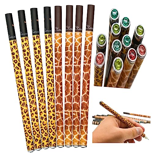 12 bolígrafos con diseño animal y tinta negra miniatura 1
