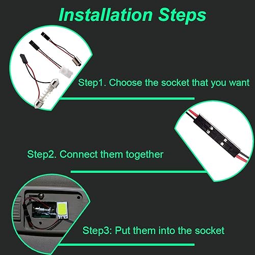 Miniatura 6 de Everbright - Bombilla LED de panel de cúpula, luces interiores LED para camiones, Super Ice Blue COB 24-SMD Auto Car Dome Map Reading Roof Ceiling