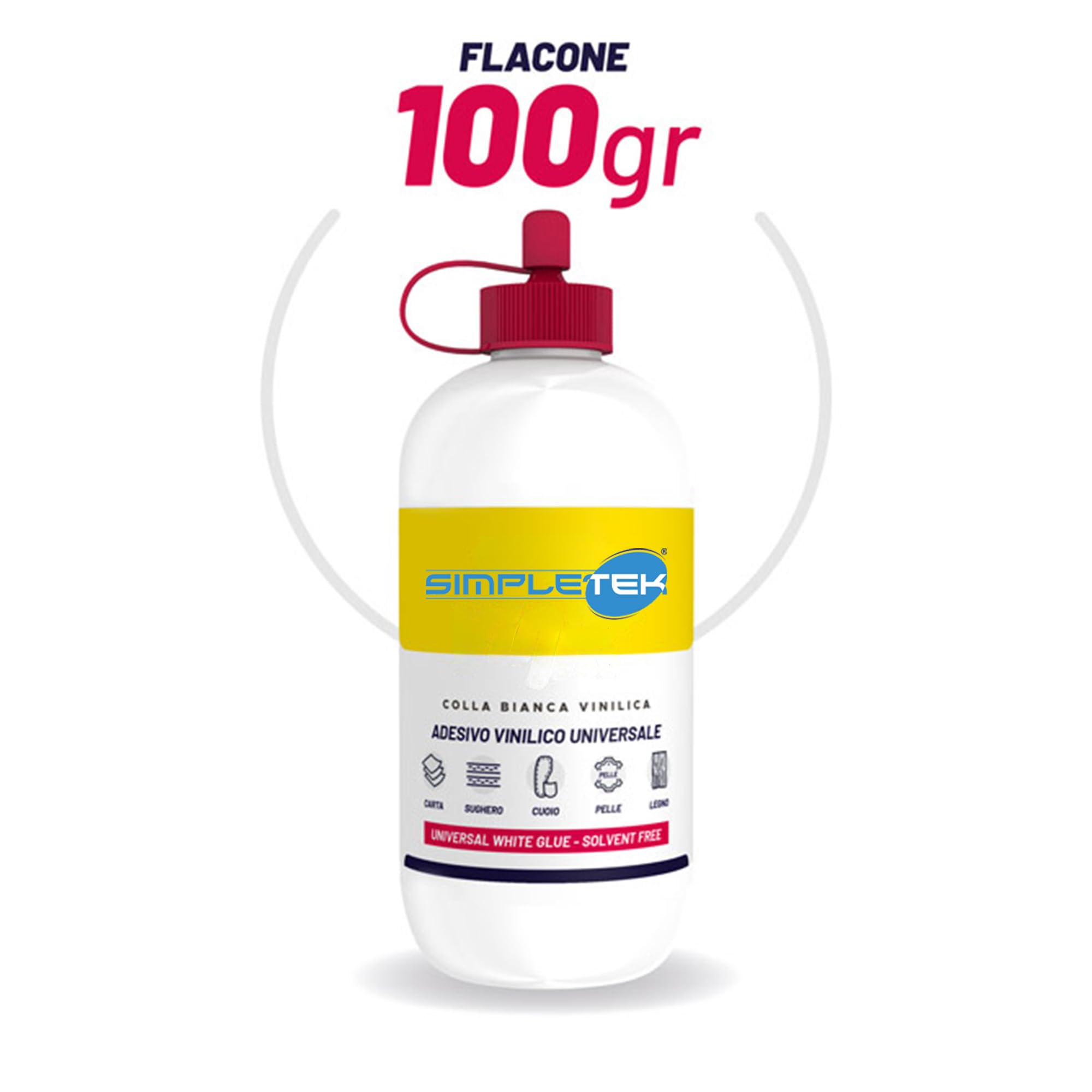 SIMPLETEK - 12 x Colle Vinylique Griffe Vinik - Adhésif universel 100 g par emballage - Total 3 kg - Idéal pour bois, papier, liège et cuir
