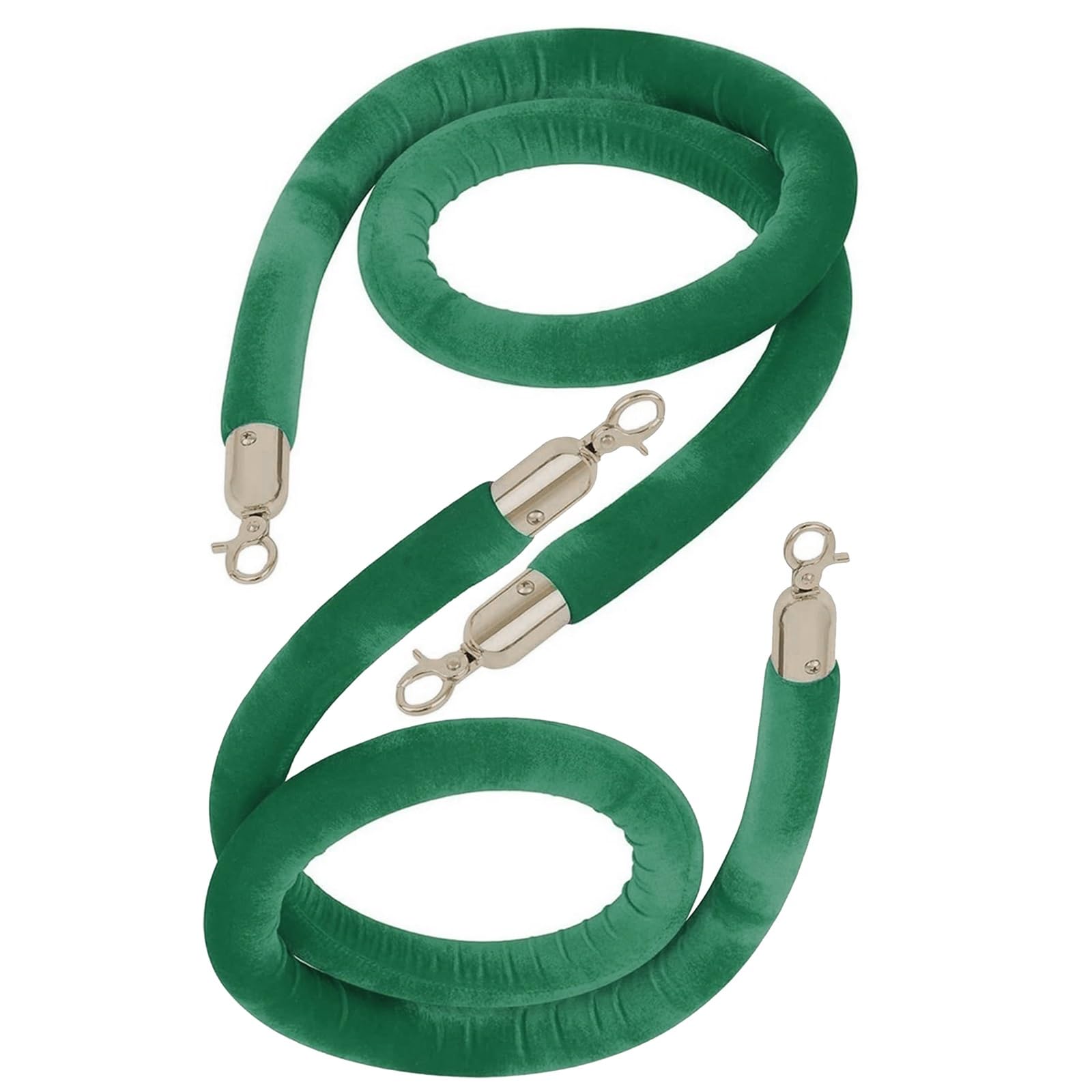 GDMDPTE 60-400cm Braided Hemp Velvet Rope with Golden Clasps Crowd Control Barrier for Events Parties and Queue Management