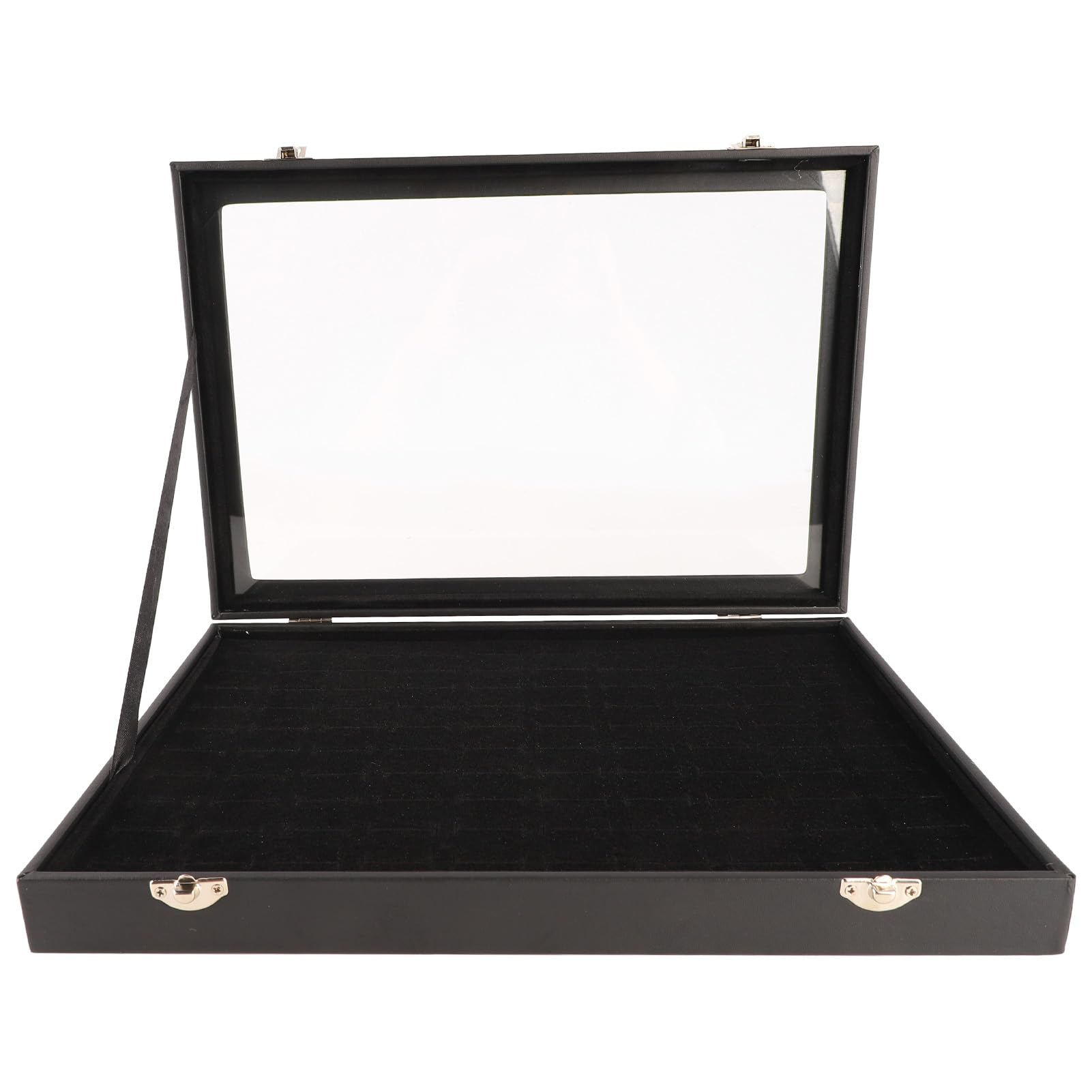 Caja de almacenamiento para anillos con 100 ranuras y tapa transparente, ideal para organizar pendientes, gemelos y joyería pequeña, diseño compacto y elegante