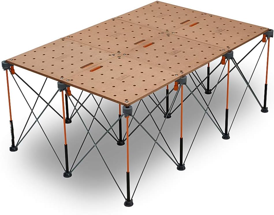 Bora Centipede 4ft x 6ft 12-Strut Work Support and Portable Sawhorse with accessories, CK12S Work Stand - - 