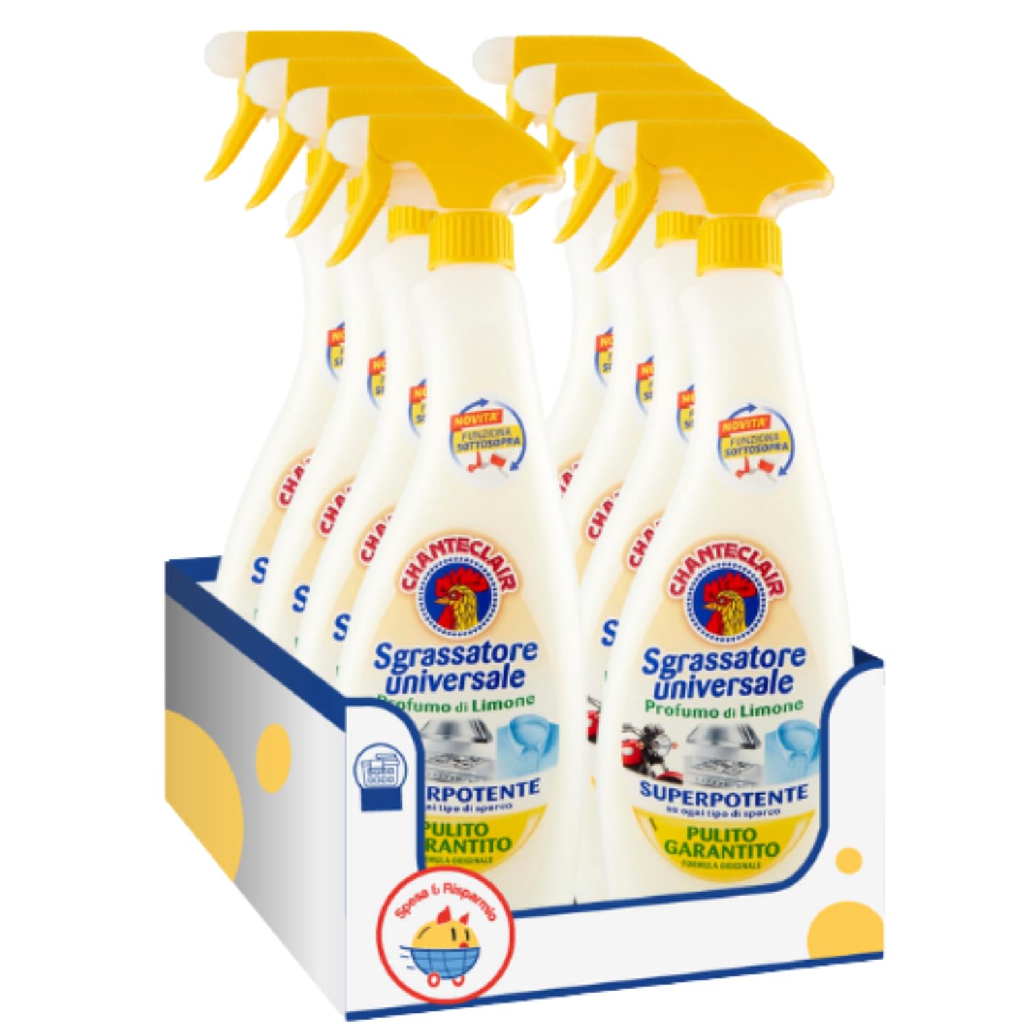 Sgrassatore Universale al Limone – 625 ml – Pulizia Profonda Multiuso – Variazioni 4/8/12 Pezzi