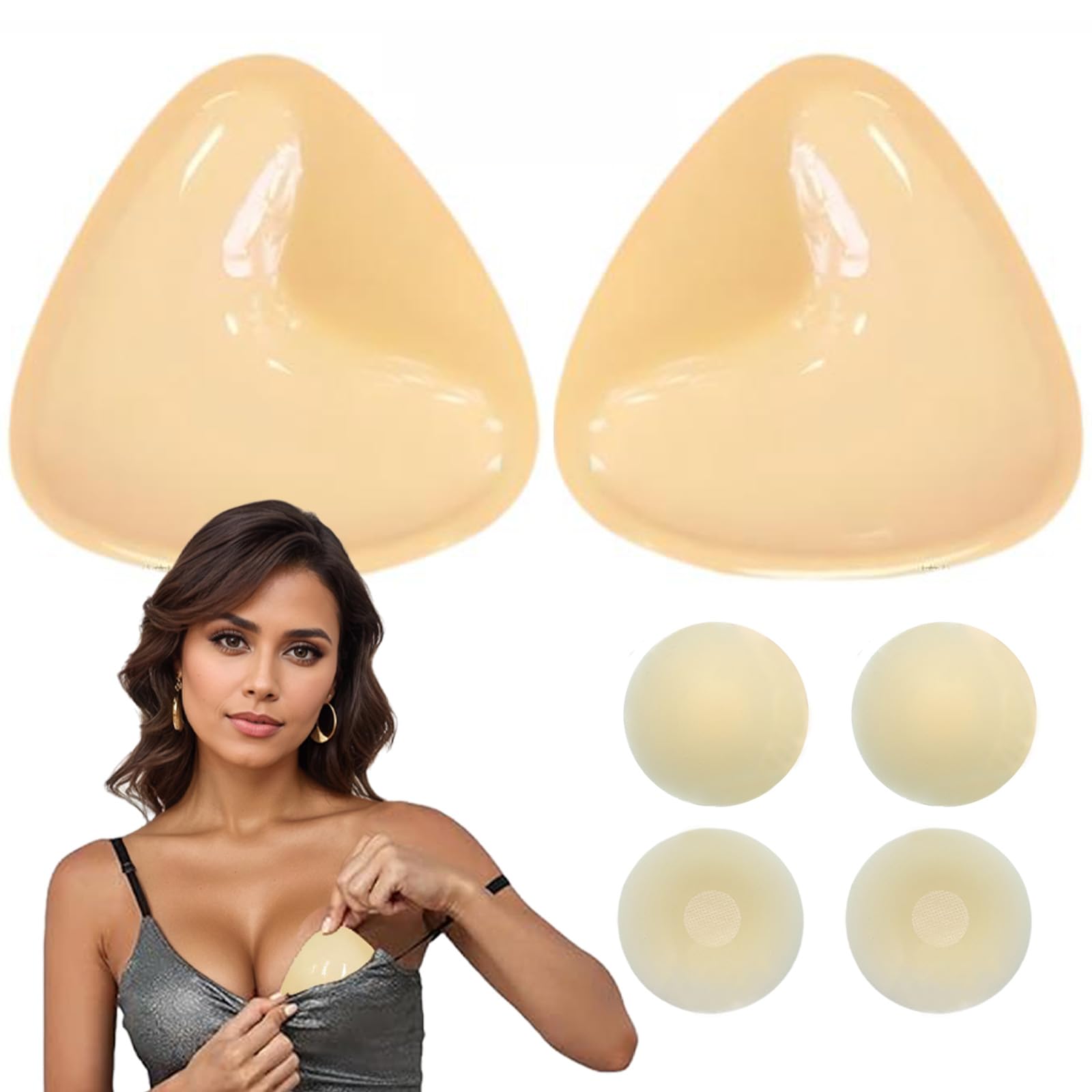 XINXBAI Sticky bra pads inserts push up|double sided adhesive pads breast for Bikini, Swimsuit, Sports