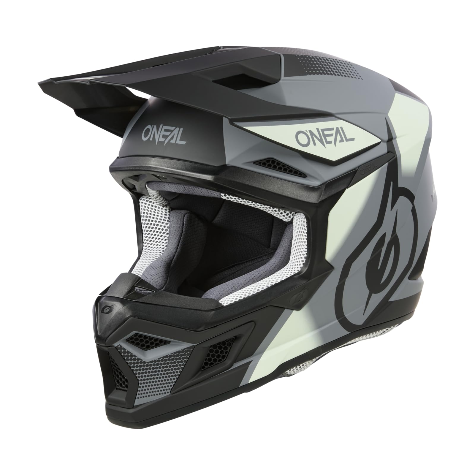 O'NEAL | Casco da motocross | MX Enduro | Calotta in ABS, Standard di sicurezza ECE 22.06 | Casco 3SRS VISION V.24 | Adulto | Nero Rosso Grigio | Taglia XXL