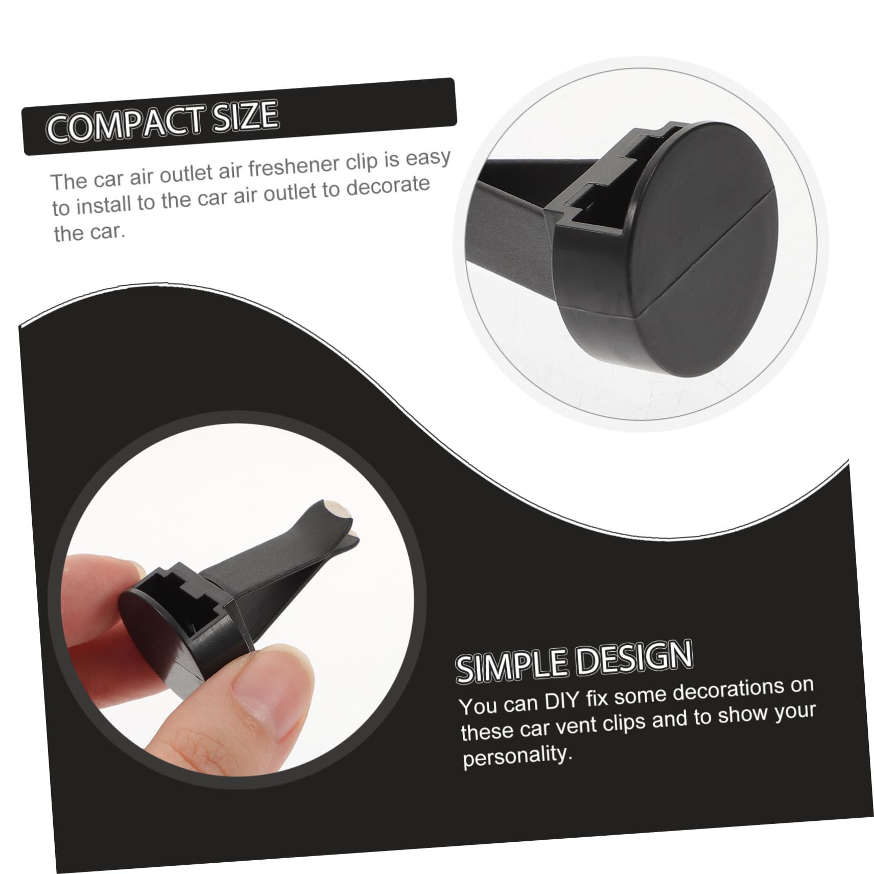 Clip per Diffusore da Bocchetta Auto 100 Pezzi in Metallo e Plastica