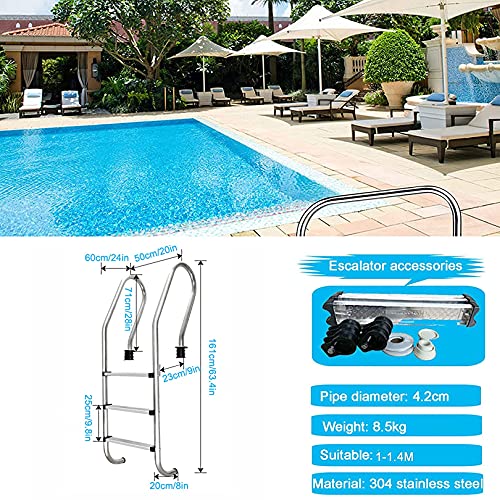 Escalera para piscina de acero inoxidable 3 peldaños miniatura 2
