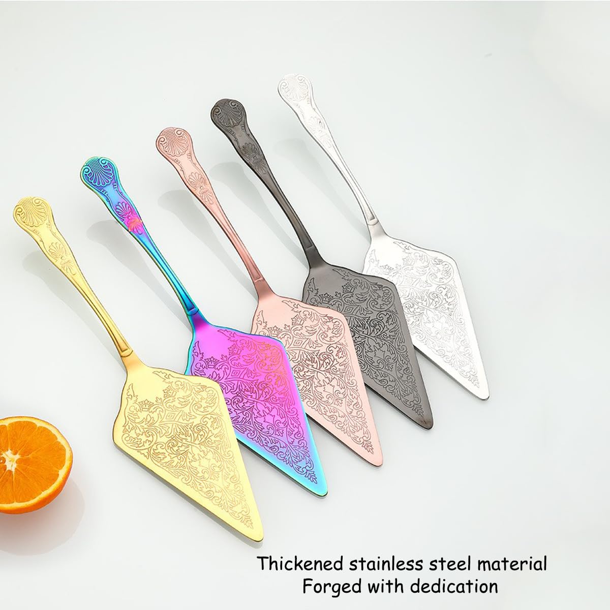 Juego de corte de tartas para bodas, fiestas de cumpleaños, cuchillo de pastel de acero inoxidable de alta calidad, servidor, cortador de pastelería, elegante soporte para tartas para