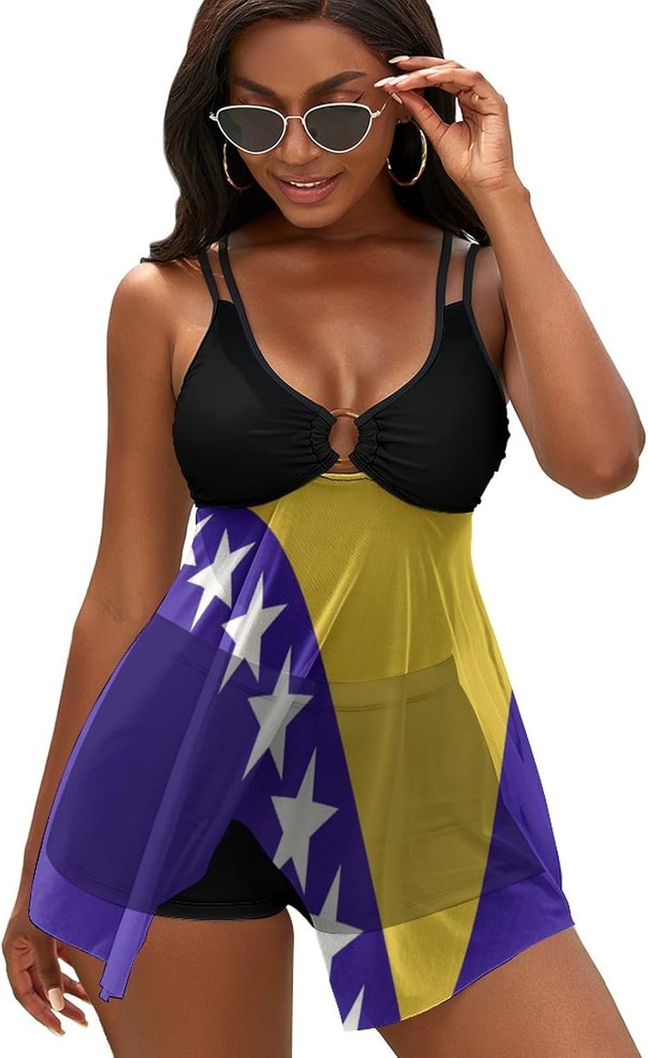 Women's 2 Piece Swimsuit Bosnia and Herzegovina Flag Adjustable Strap Swimwear Summer Beach Bathing Suits for Womens