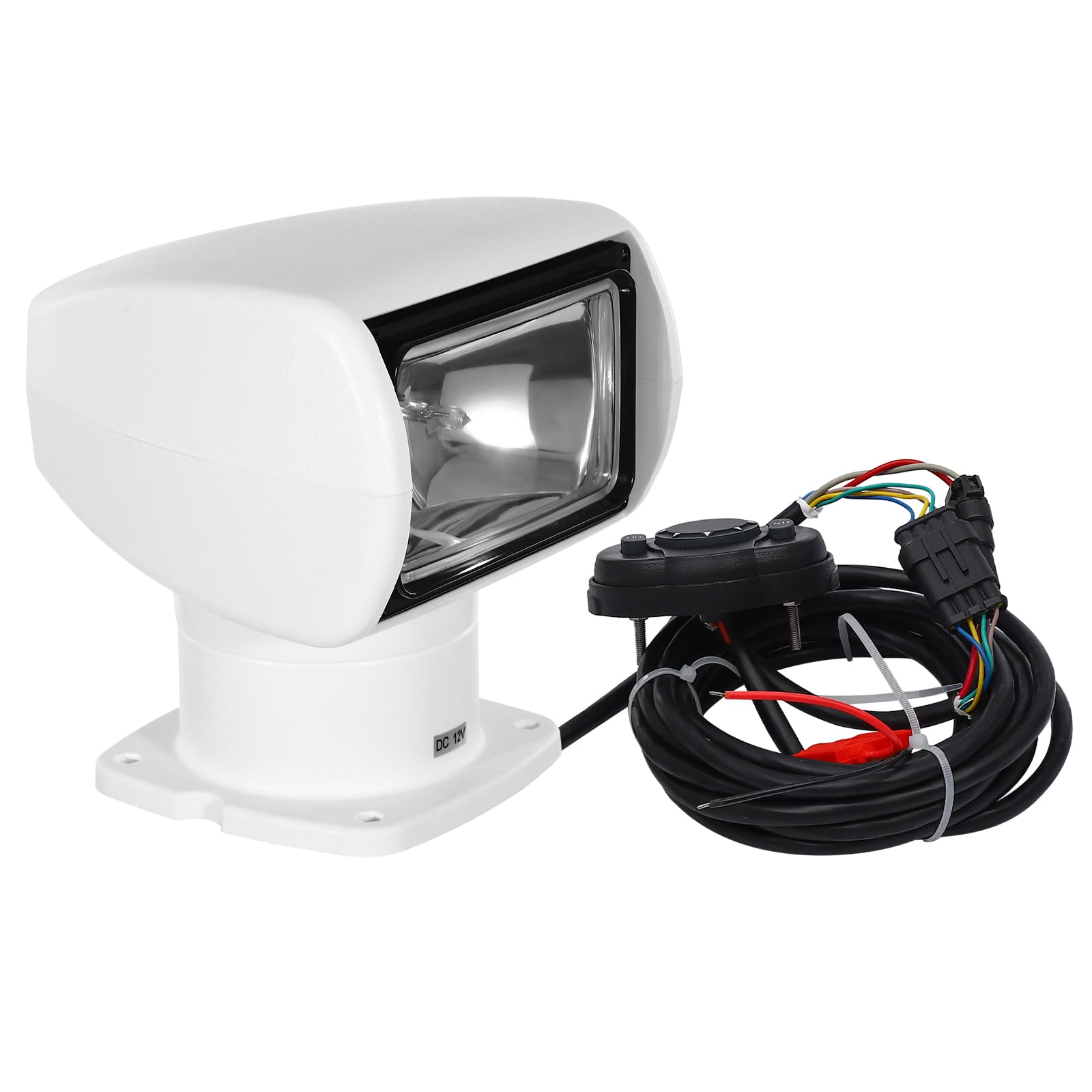 LED Suchscheinwerfer Arbeitslicht 100W 800m 2500LM 3200K - LED Arbeitsscheinwerfer mit Fernbedienung für Geländewagen ATV Trucks Boote 360° Rotation (Weiß)