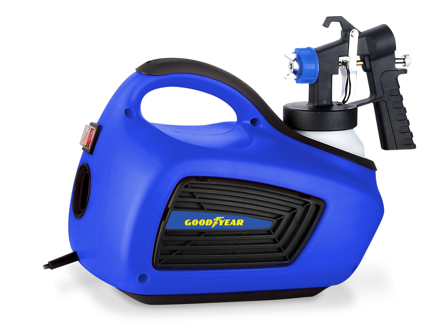 Goodyear - Pistola de Pintura Eléctrica 800W, Turbina para Pintar Paredes, Techos y Muebles, Pistola para Lacar y Barnizar con Vaso de 1L, Boquilla de 1.8mm y Manguera de 1.5m, 32500 RPM