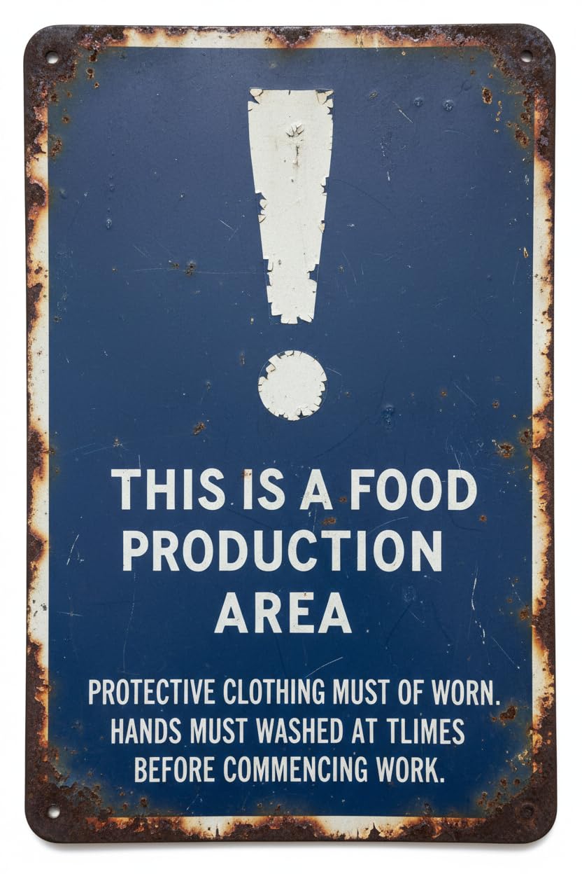 Wall Decor This Is A Food Production Area. - Mandatory Sign Metal Sign 8 X 12 Inches Clear Signage For S, Fences Vintage Signs Aluminum Plates Printed