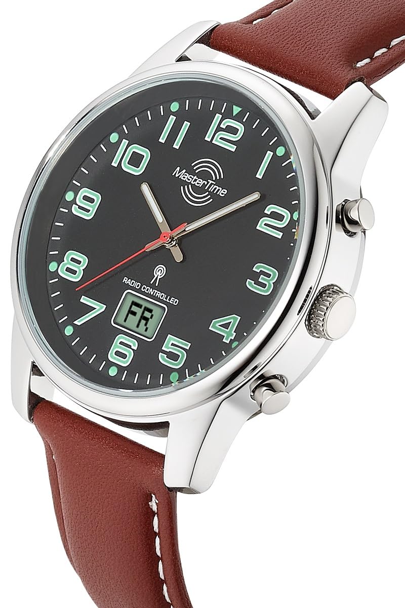 Master Time Funk Quarz Herren Uhr Analog-Digital mit Leder Armband MTGA-10426-22L