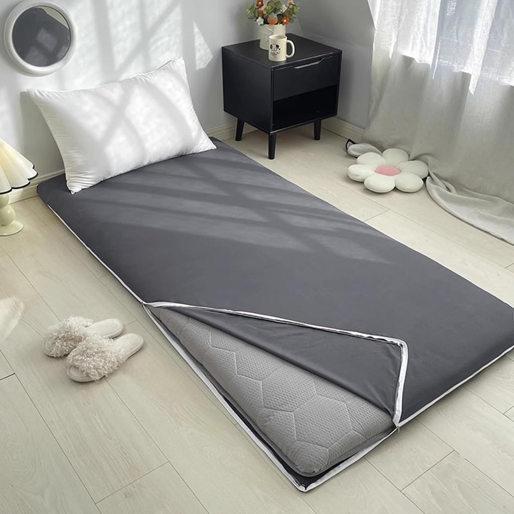 Dark Blue,100cmx200cm,Zippered Futon Cover for Japanese Futon Floor Mattress Cover Protector Tatami Floor Sleeping Mat Futon Slipcovers Soft and Breathable Dustproof Cover