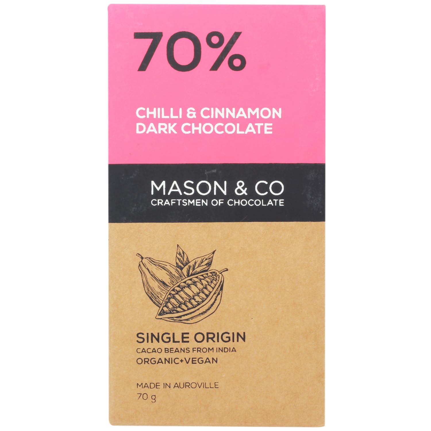 Mason & Co 70% Chilli and Cinnamon Dark Chocolate Bar - Bean, 70 grams (B011E910JK) Amazon Price History, Amazon Price Tracker