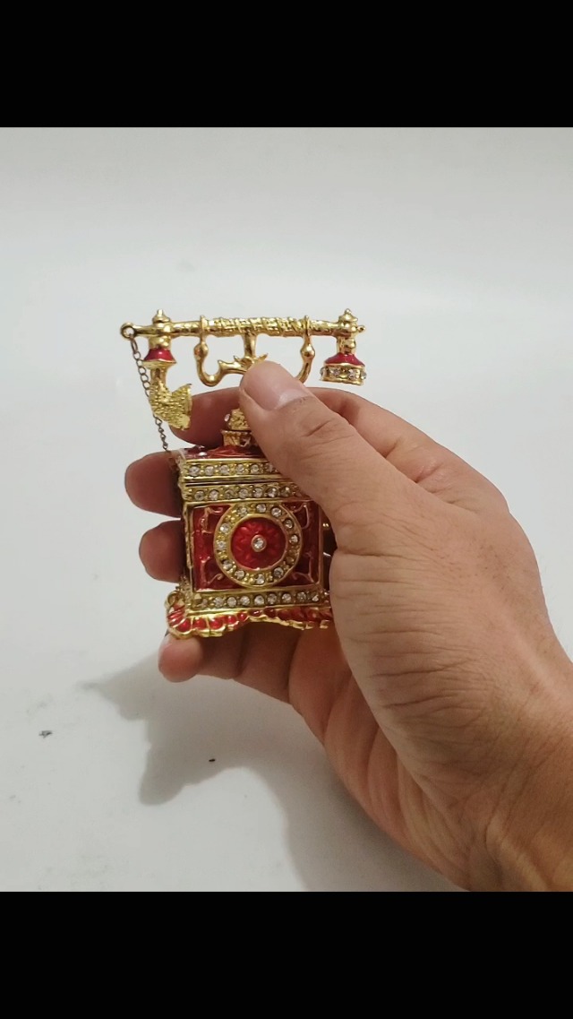 Telephone figurine collectible jewelry box gift for women on Amazon Live