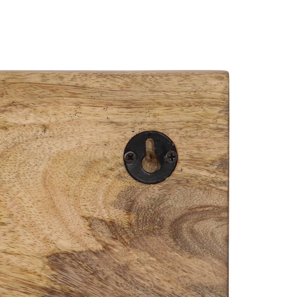 Perchero de pared con 4 ganchos, 2 unidades, madera maciza de mango