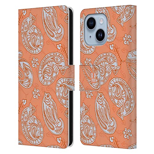 Étui portefeuille iPhone 14 Plus Head Case Designs Chat en cuir protection intégrale