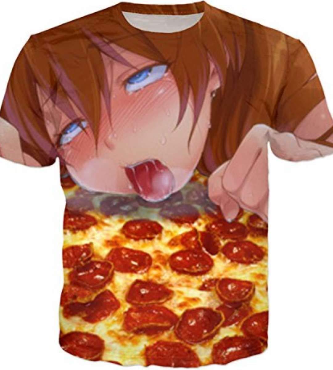Ahegao Novelty Pattern T-Shirt for Men Cartoon Graphic Top for Fans Show Festival S-5XL