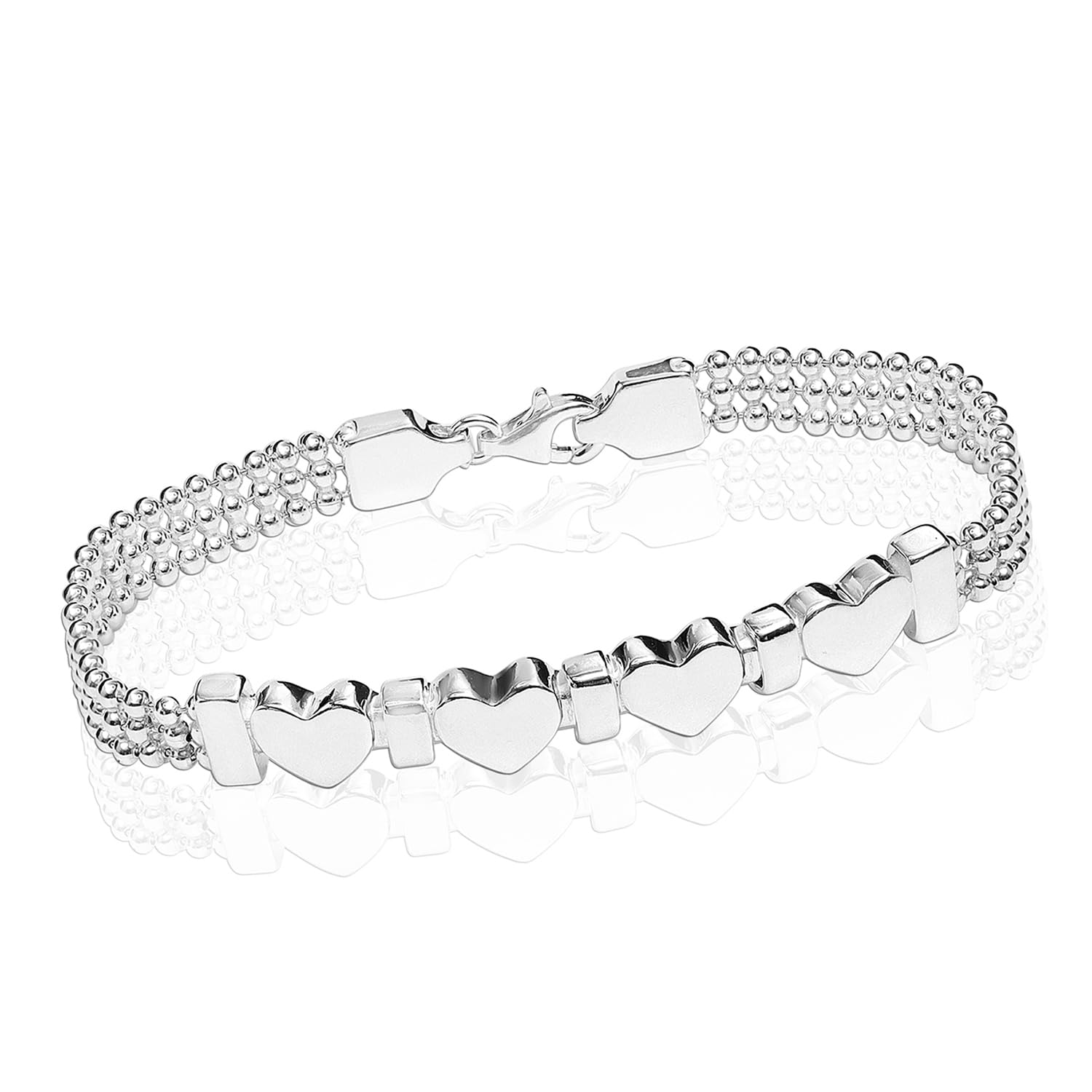 925 Sterling Silver Bracelet for Women and Girls | BIS Hallmarked Italian Link Chain Bracelets | Adjustable Bracelet Jewelry Gift for Anniversary Birthday Wedding-image-25
