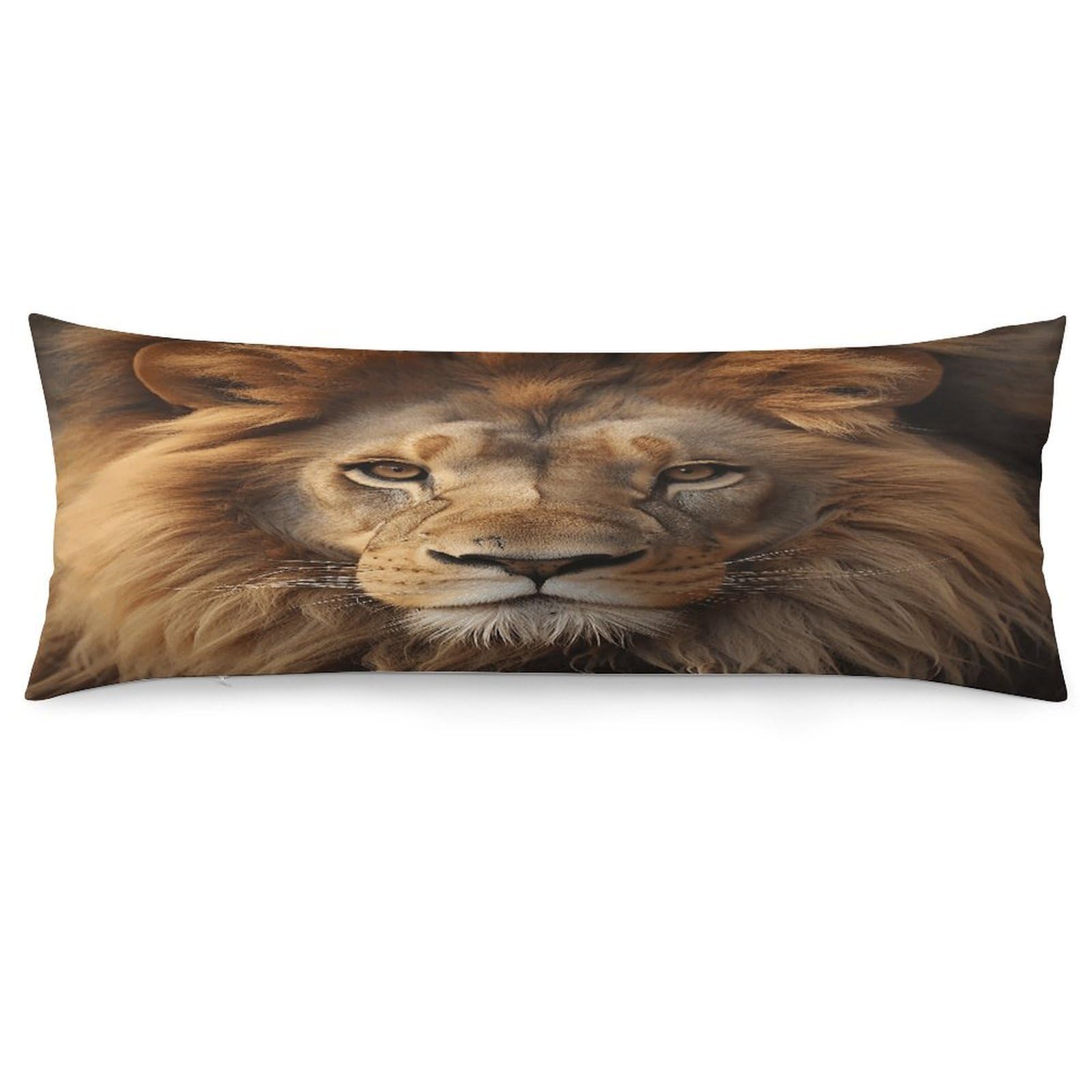 African Lion Head Throw Pillow Cover Soft Pillow Case Decorative Lumbar Pillow Cover Cozy Throw Pillowcase Polyester Rectangular Cushion Case Decor for Couch Sofa Bed