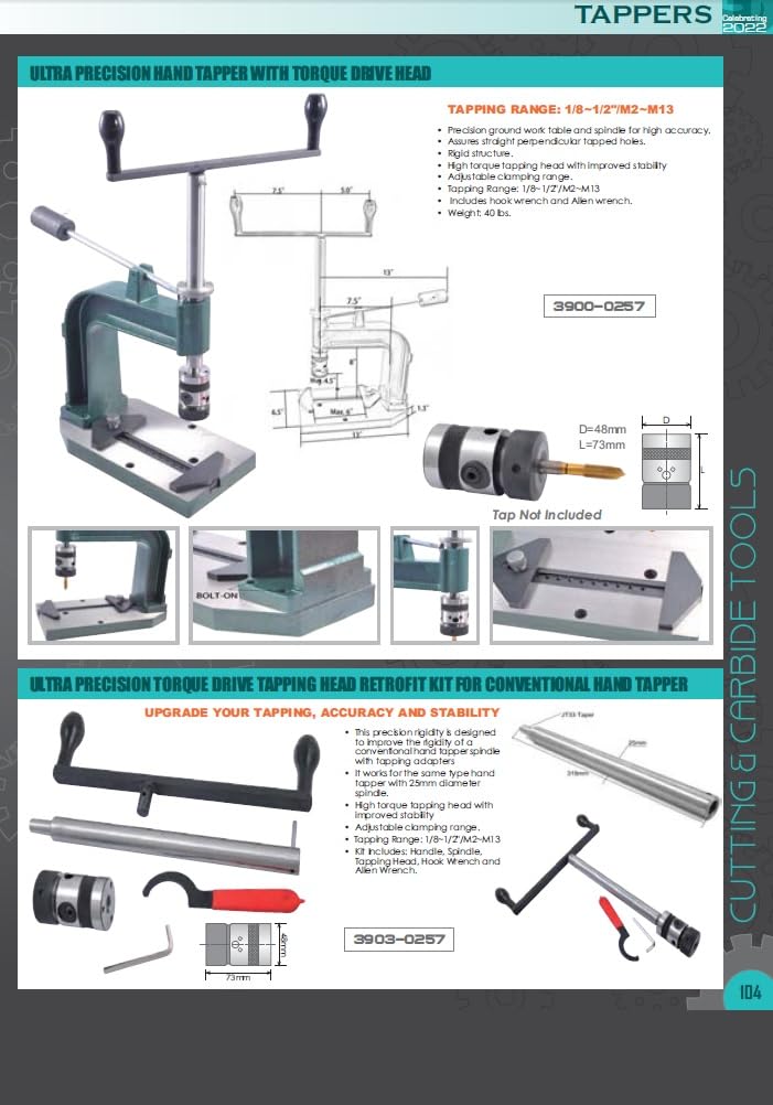 HHIP 3900-1259 1/8-5/8" JT3 TC Type Tapping Head