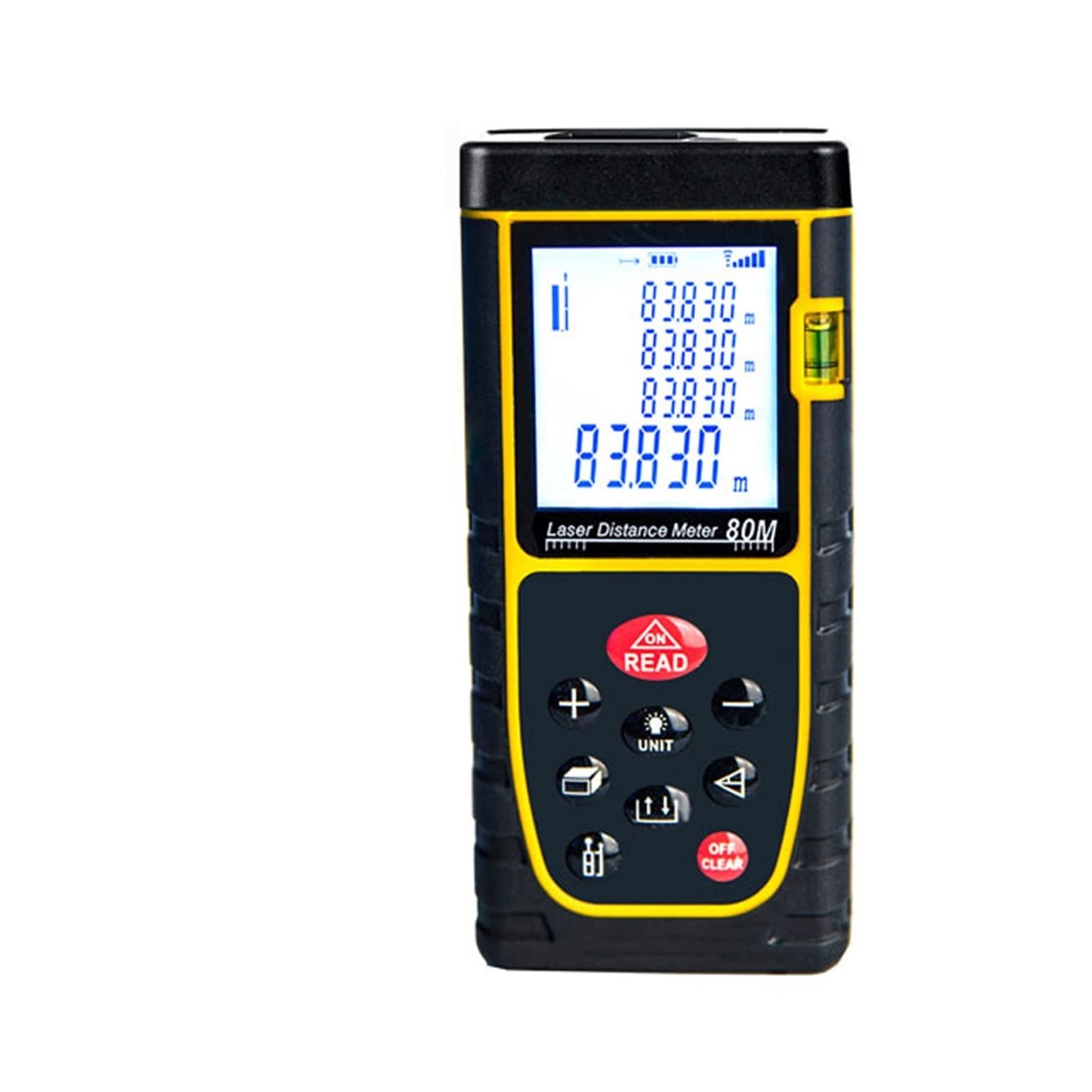 Dalmierz laserowy, Poziomica laserowa dalmierz miernik odległości 40M 60M 80M 100M dalmierz laserowy linijka Finder Diastimeter taśma miernicza D1013 Zmierz odległość, powierzchnię i objętość (Color