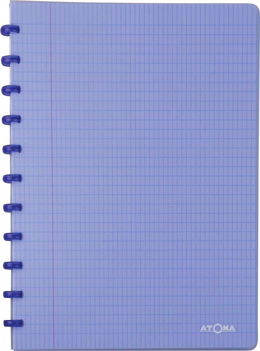 Atoma Quaderno alla moda, formato A4, 144 pagine, a quadretti, colore blu trasparente, 10 pezzi