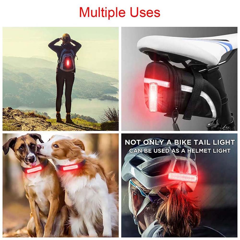 Feu arrière de vélo à 22 LED, 14 Modes, Rechargeable par USB, pour VTT, sécurité et signalisation, idéal pour Le Port d'un Sac à Dos ou d'un Casque.