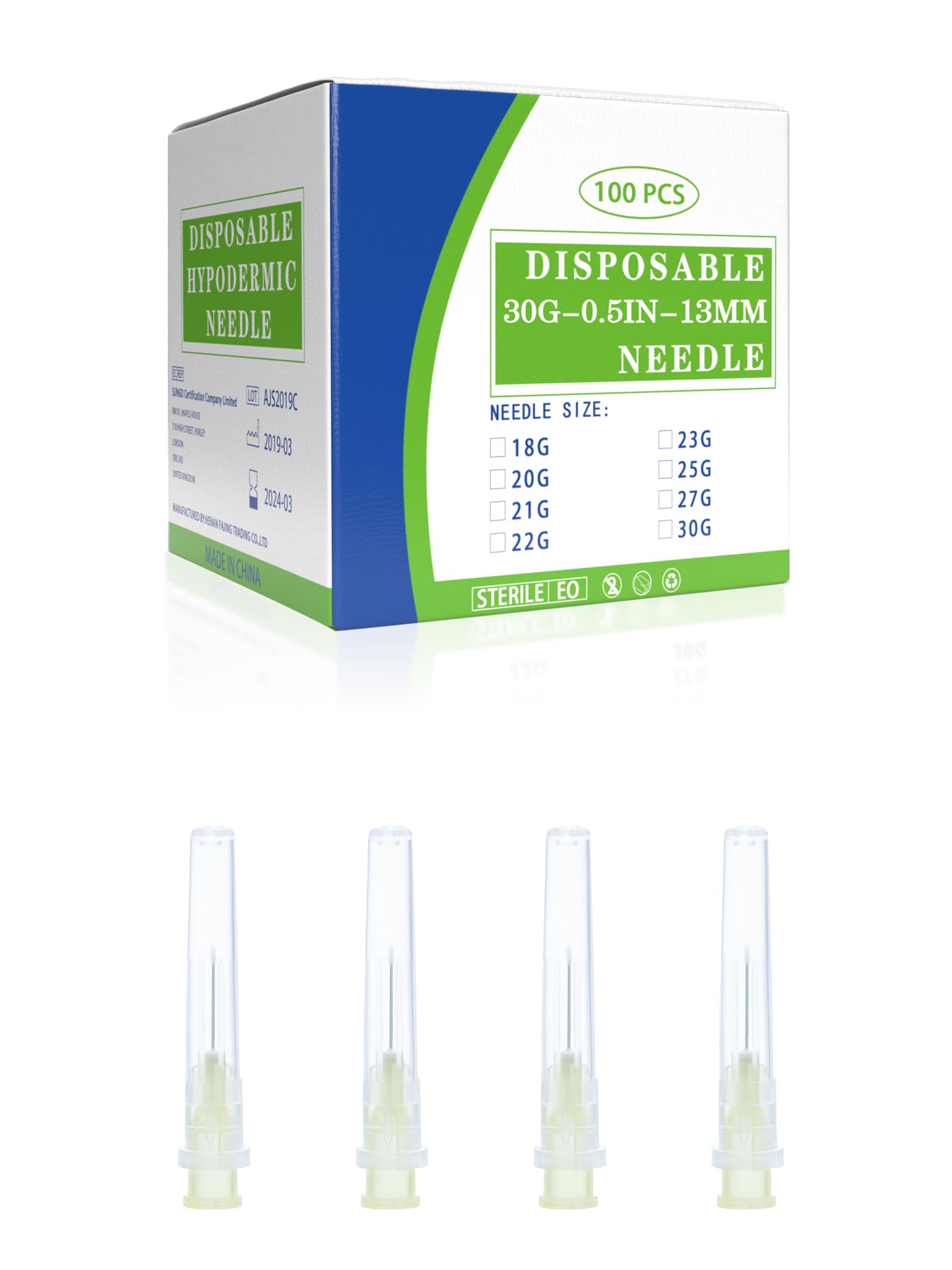 27 Gauge Needles 1/2 Inch 13mm Disposable Luer Lock Accessories, Box of 100 — Amazon image 10