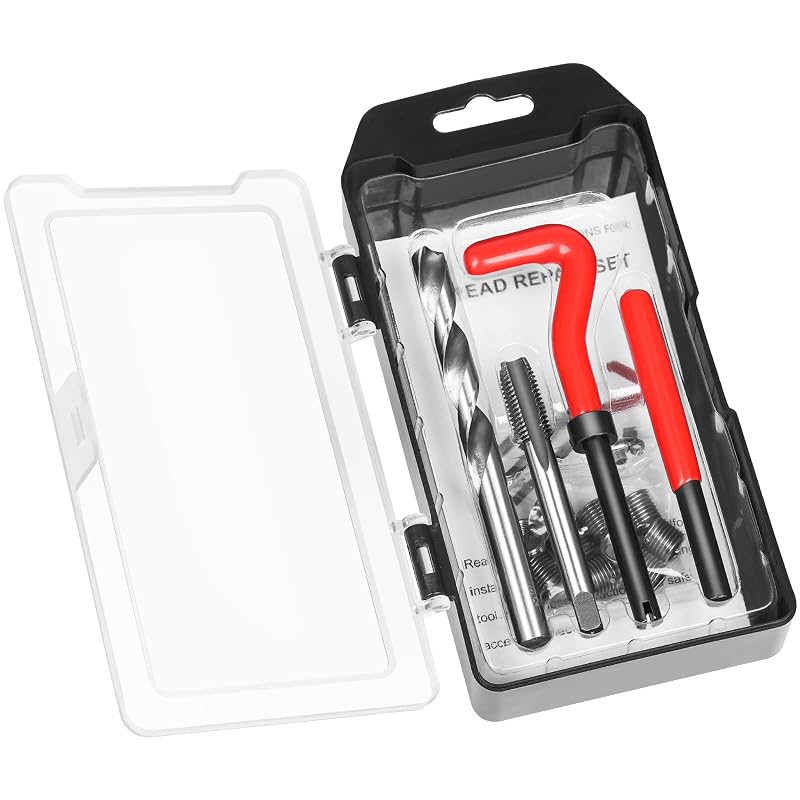 Kit de Reparo de Rosca M10 × 1,0 mm JMMRRR com 10 Insertos e Ferramentas, 15 Peças