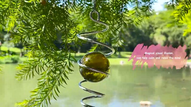 Amazon.com: Goollyrusim Gazing Ball Spiral Tail with Gold Glass