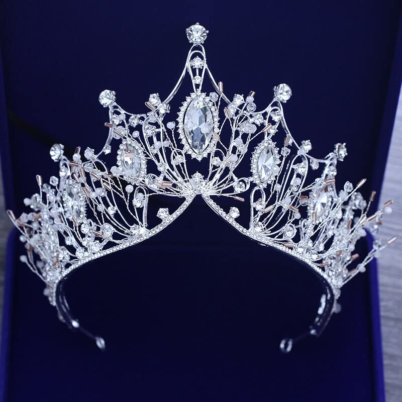 Moda Grande Diadema Regina Reale Re Nodo Di Nozze Cristallo Cristallo Perla Tiara Da Sposa E