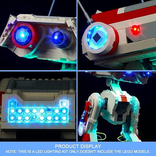 Miniatura 7 de VONADO Kit de luz LED para Lego Star Wars BD-1 75335 juego de construcción (sin modelo Lego), iluminación de control remoto compatible con Lego BD-1