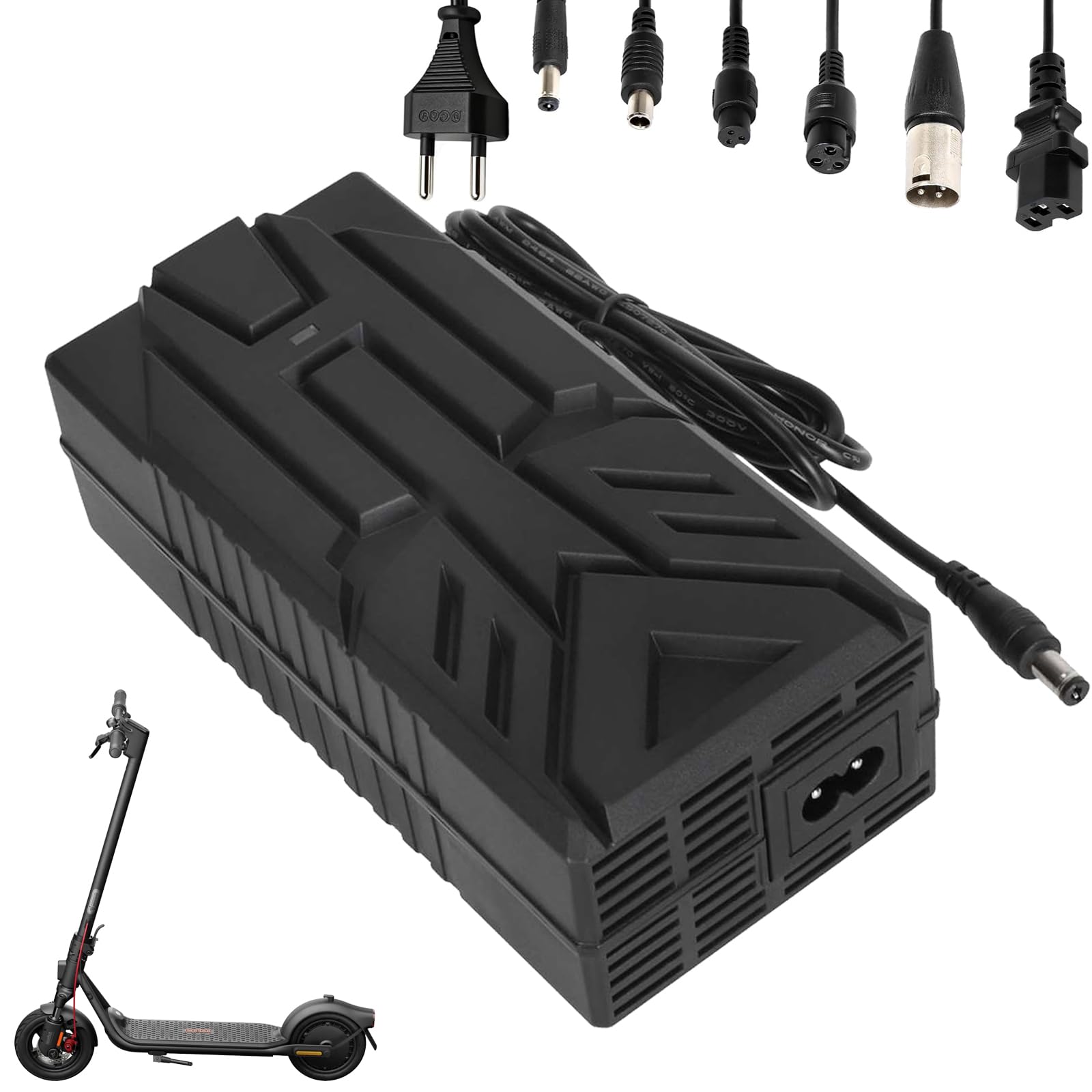 Chargeur 54,6 V 2 A pour Kukirin G2/G2 MAX, Joyor S5, Y8-S, trottinette électrique, chargeur 42 V 2 A pour Xiaomi M365/Segway Ninebot F2 Pro D, E3 Pro D, Max G30/G2 de remplacement avec