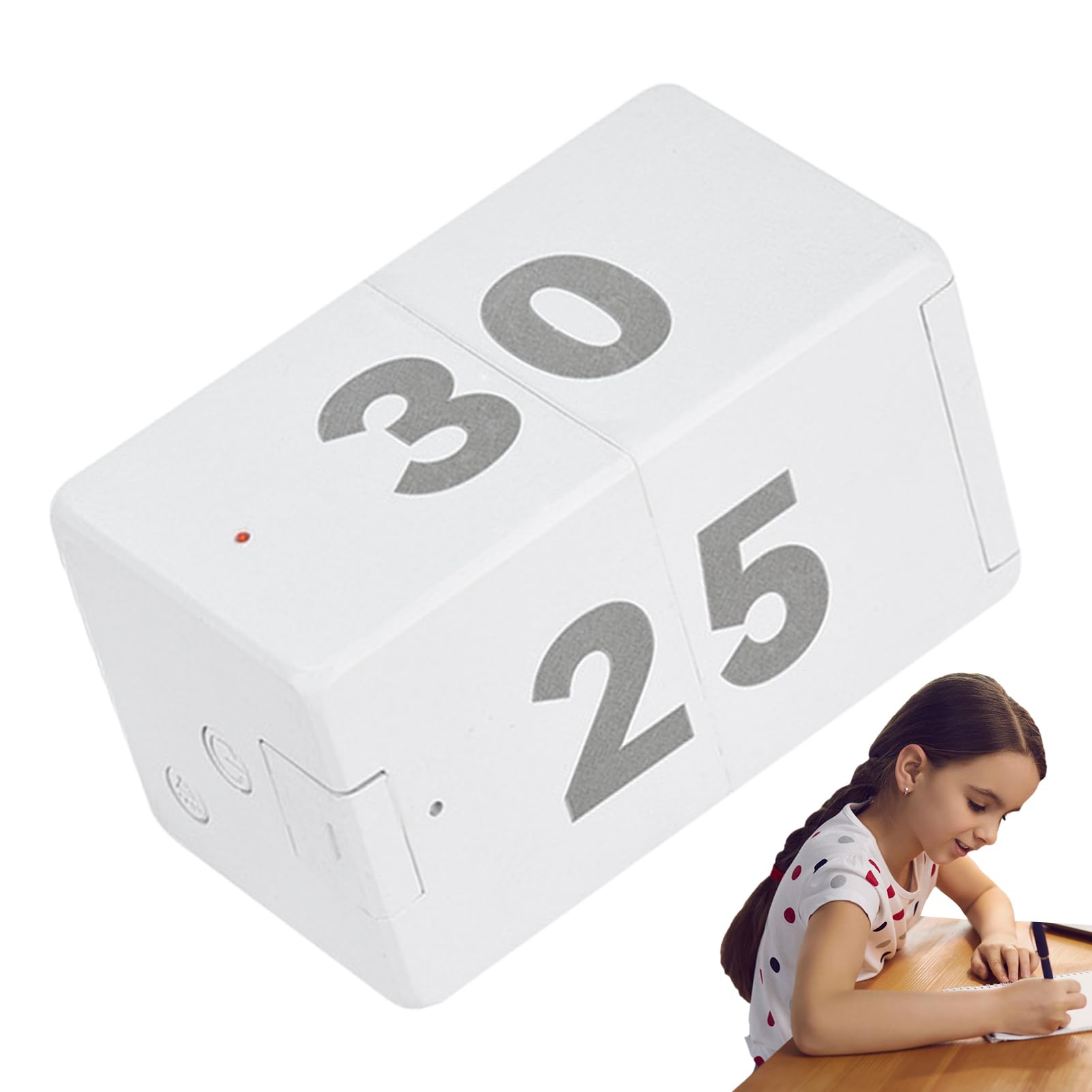 Ticktime Cube Pomodoro Minuteur De Productivité, Pause Et Reprise, Muet, Vibration Et Alerte Sonore Réglable, Pour Tâches, Travail, TDAH, ADD, Réunion, 1/3/5/10/15/25/45/60 Minutes Et Compte à Rebours