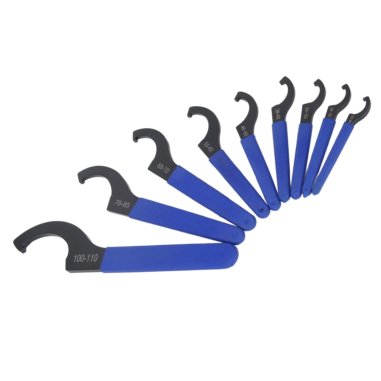 FTVOGUE Juego de Llaves de Gancho con Resorte en Espiral, Acero para Herramientas S2, Llave de Choque con Tuerca ER, Juego de 9 Piezas, para Automoción, Fontanería