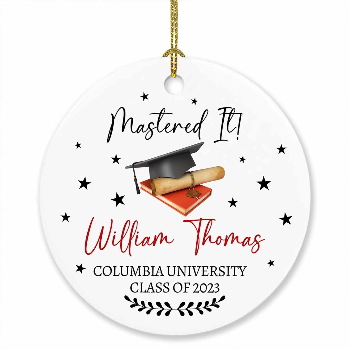 Mastered It Graduation Cap Ornament, Personalized Masters