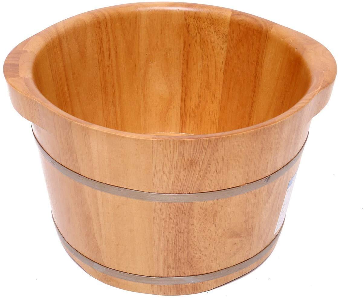 Botte di legno Spa per i piedi Regalo per la casa Vaschetta per piedi in legno massello Secchio per pedicure liscio e delicato Benna per pediluvio per la salute Botte per piedi in legno Secchio per