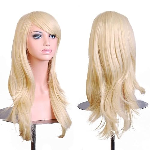 Cosplay inshop 28 pulgadas Long Gran ondulado pelo Calor Resistente cosplay peluca Rubio claro Cosplay inshop 28 pulgadas Long Gran ondulado pelo Calor Resistente cosplay peluca Rubio claro