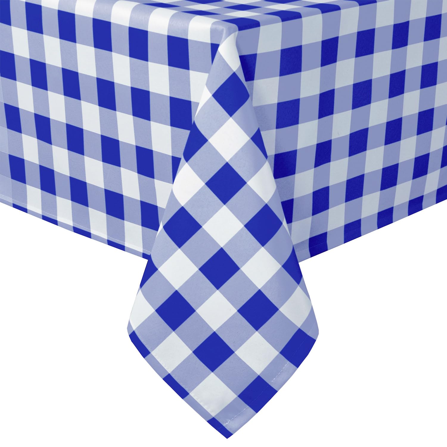Hiasan Royal Blue Checkered Tablecloth Rectangle - Wrinkle Resistant, Stain Resistant and Waterproof Gingham Table Cloth for Kitchen, Dining and