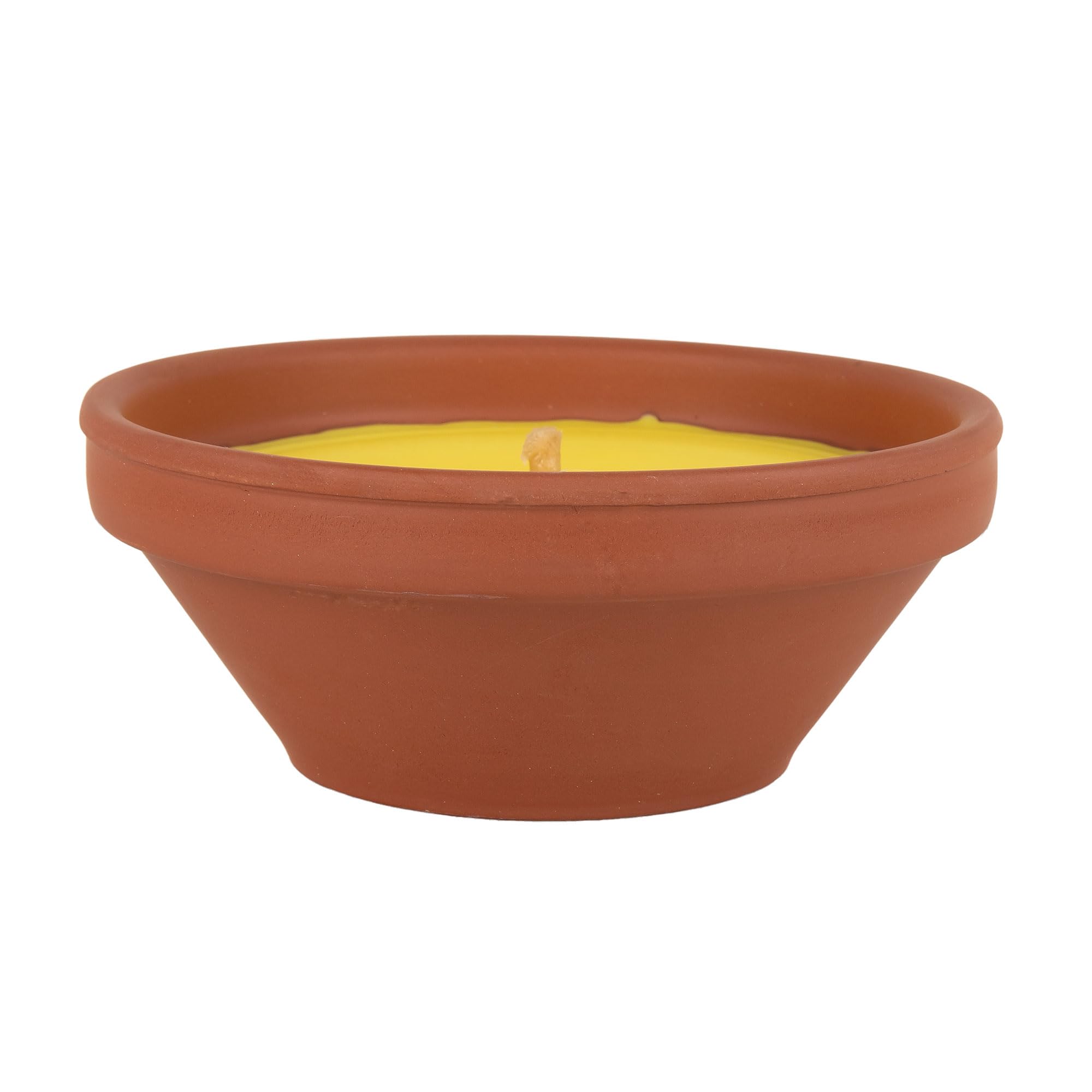 Cofan Velas de Citronela en Recipiente de Terracota | Capacidad de 300 g. | Duración aproximada: 20 Horas | Pack de 6 Unidades o Venta unitaria (6, Amarillo)
