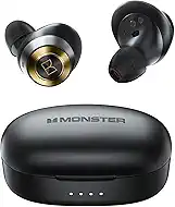 Monster Achieve 100 AirLinks Wireless Earbuds, True Wireless Earbuds Bluetooth Headphones, Earphones in-Ear Built-in Mic Headset, 24-Hour Playtime, Water Resistant Design for Sports, Black